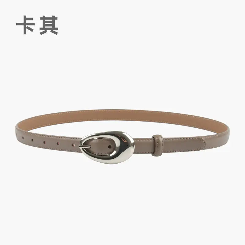 Women's Genuine Leather Belt Black Textured South Korea Dress Suit Jeans - Image 4