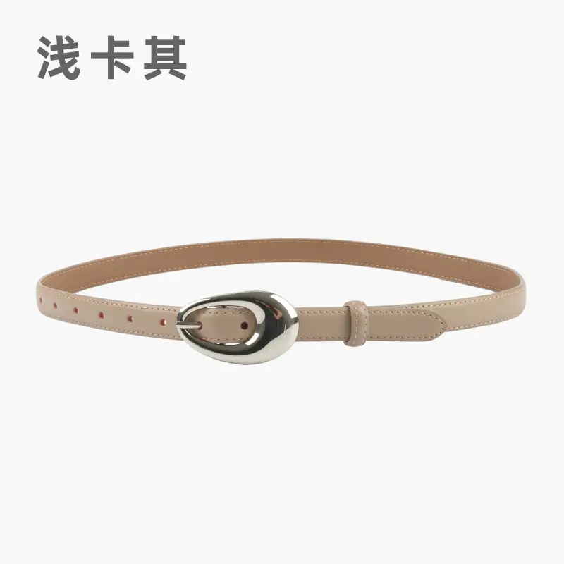 Women's Genuine Leather Belt Black Textured South Korea Dress Suit Jeans - Image 5