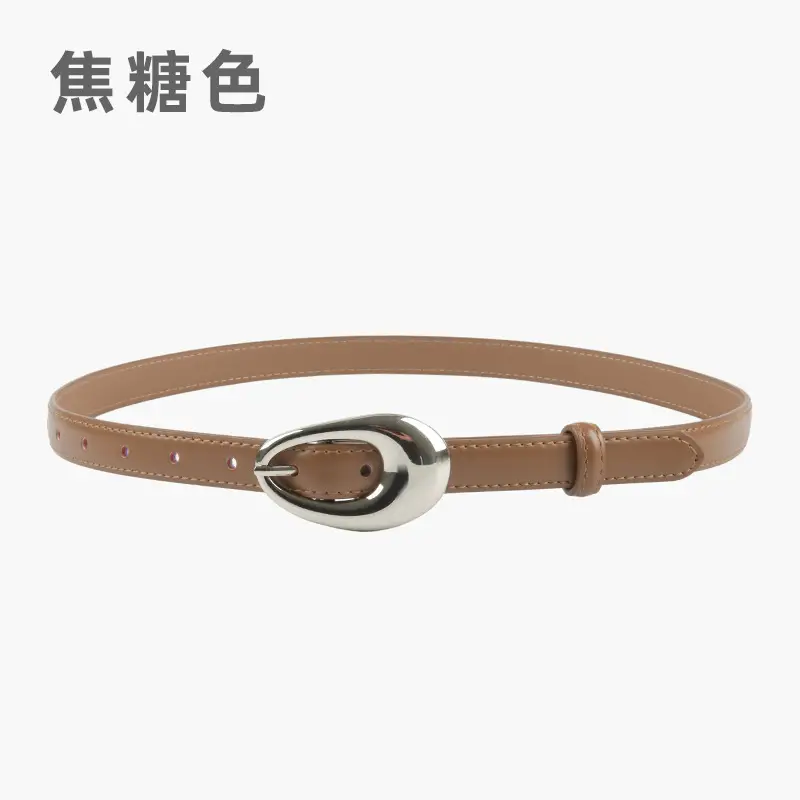 Women's Genuine Leather Belt Black Textured South Korea Dress Suit Jeans - Image 6