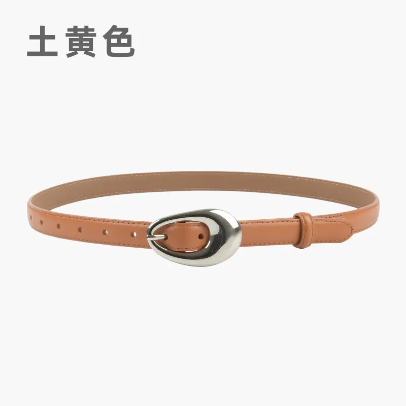 Women's Genuine Leather Belt Black Textured South Korea Dress Suit Jeans - Image 8