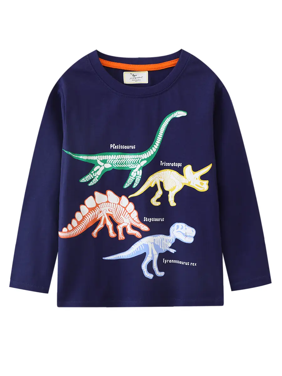 26Pcs Boys Dinosaur T-Shirts Navy Blue Factory Wholesale - Image 11