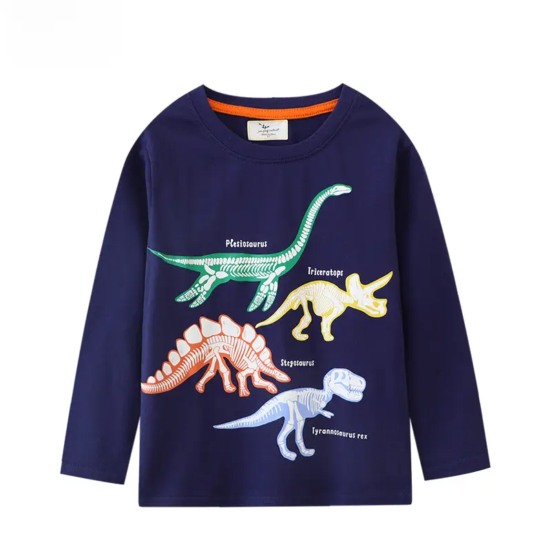 26Pcs Boys Dinosaur T-Shirts Navy Blue Factory Wholesale - Image 2