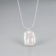 Broken Silver Pearl Necklace for Women — feature 1