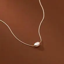 Broken Silver Pearl Necklace for Women — feature 11