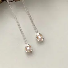 Broken Silver Pearl Necklace for Women — feature 2