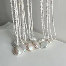 Broken Silver Pearl Necklace for Women — feature 4