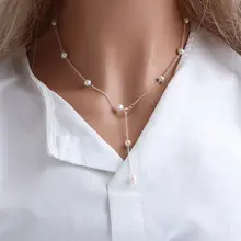 Broken Silver Pearl Necklace for Women — feature 5
