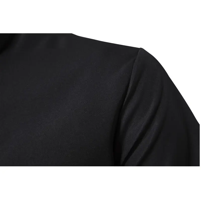 Men's Black Stand Collar Short Sleeve Shirt — feature 13