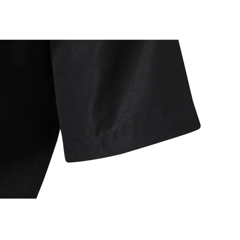 Men's Black Stand Collar Short Sleeve Shirt — feature 14