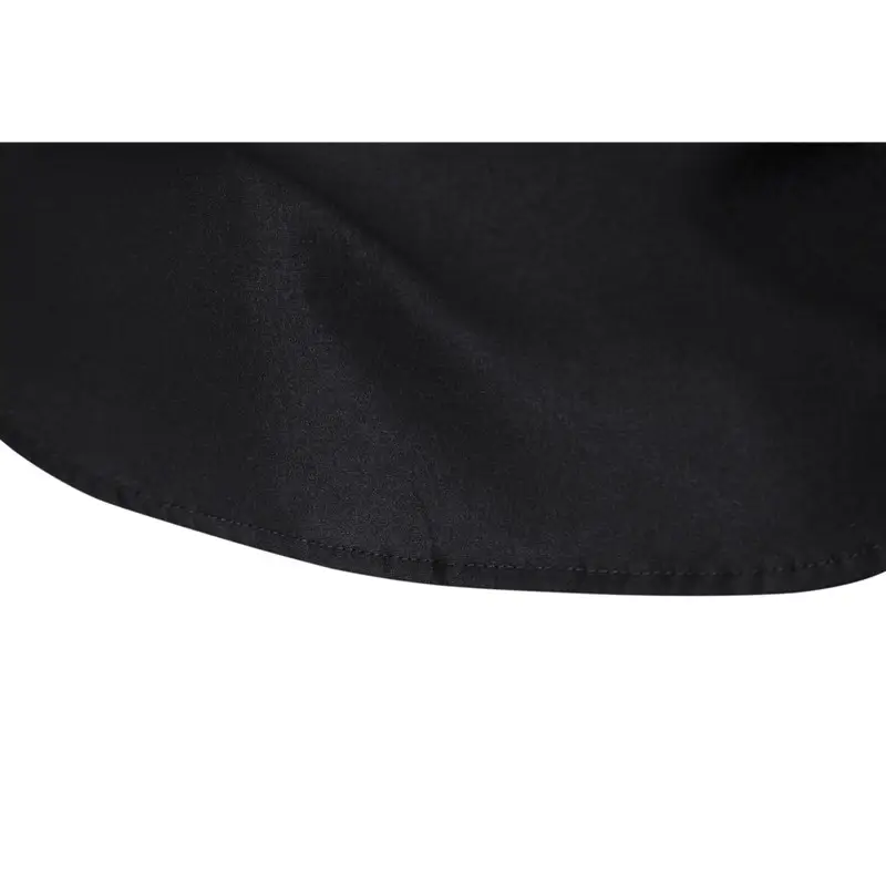 Men's Black Stand Collar Short Sleeve Shirt — feature 16