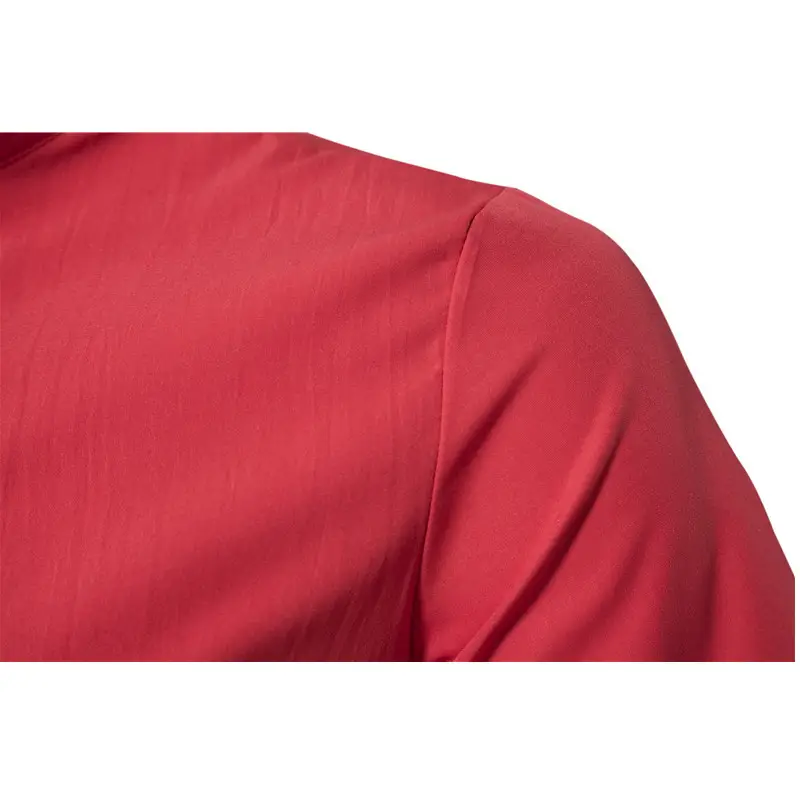 Men's Black Stand Collar Short Sleeve Shirt — feature 18
