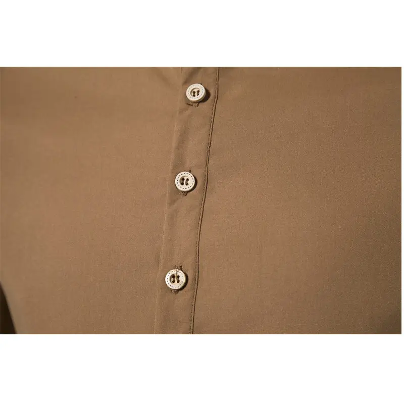 Men's Black Stand Collar Short Sleeve Shirt — feature 25