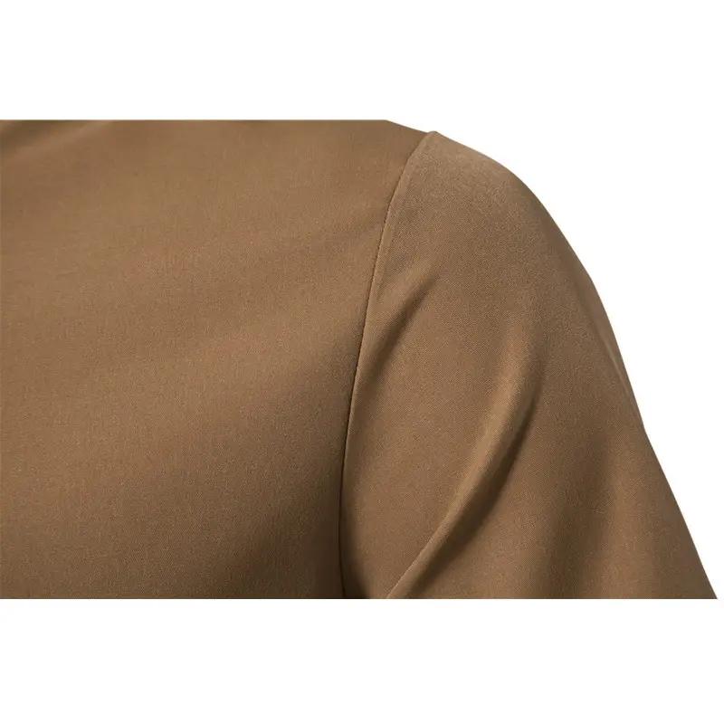 Men's Black Stand Collar Short Sleeve Shirt — feature 26