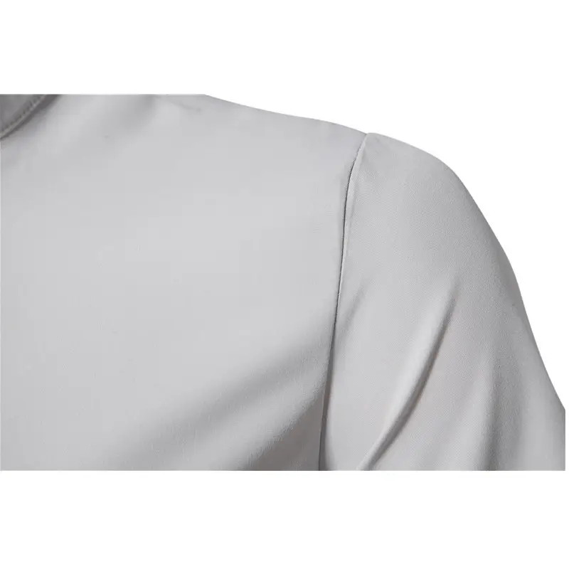 Men's Black Stand Collar Short Sleeve Shirt — feature 40