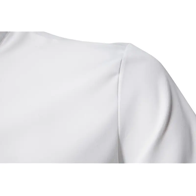 Men's Black Stand Collar Short Sleeve Shirt — feature 5