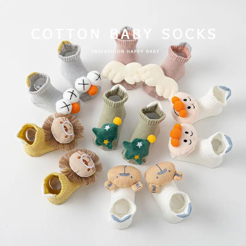 Newborn Cartoon Star Socks Green Yellow 0-3Y