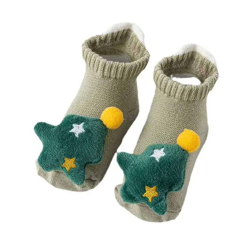 Newborn Cartoon Star Socks Green Yellow 0-3Y