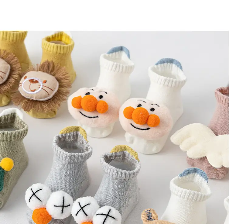 Newborn Cartoon Star Socks Green Yellow 0-3Y — feature 14