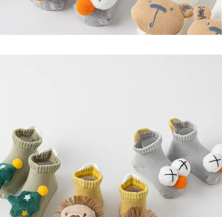 Newborn Cartoon Star Socks Green Yellow 0-3Y — feature 15