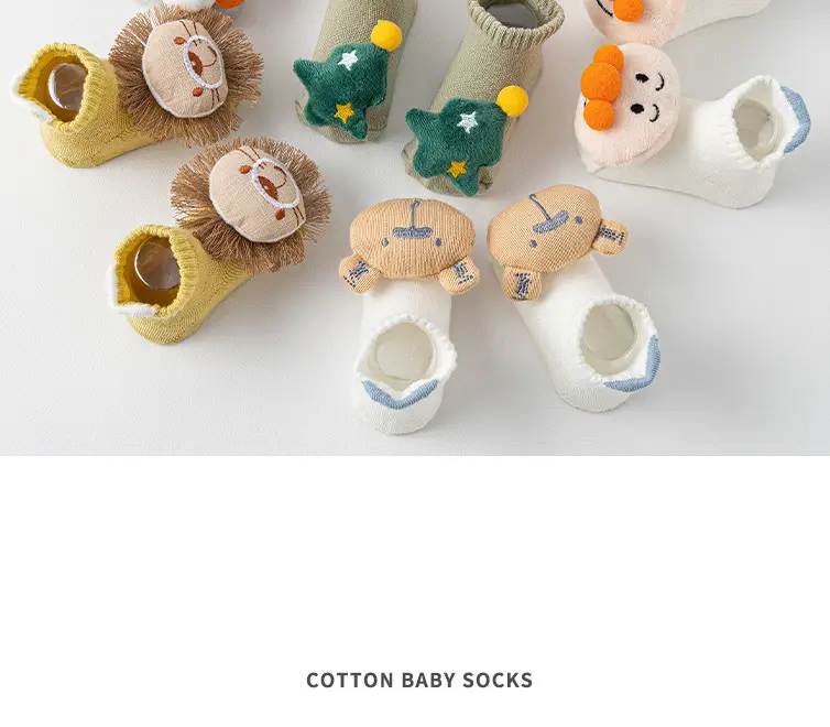 Newborn Cartoon Star Socks Green Yellow 0-3Y — feature 7
