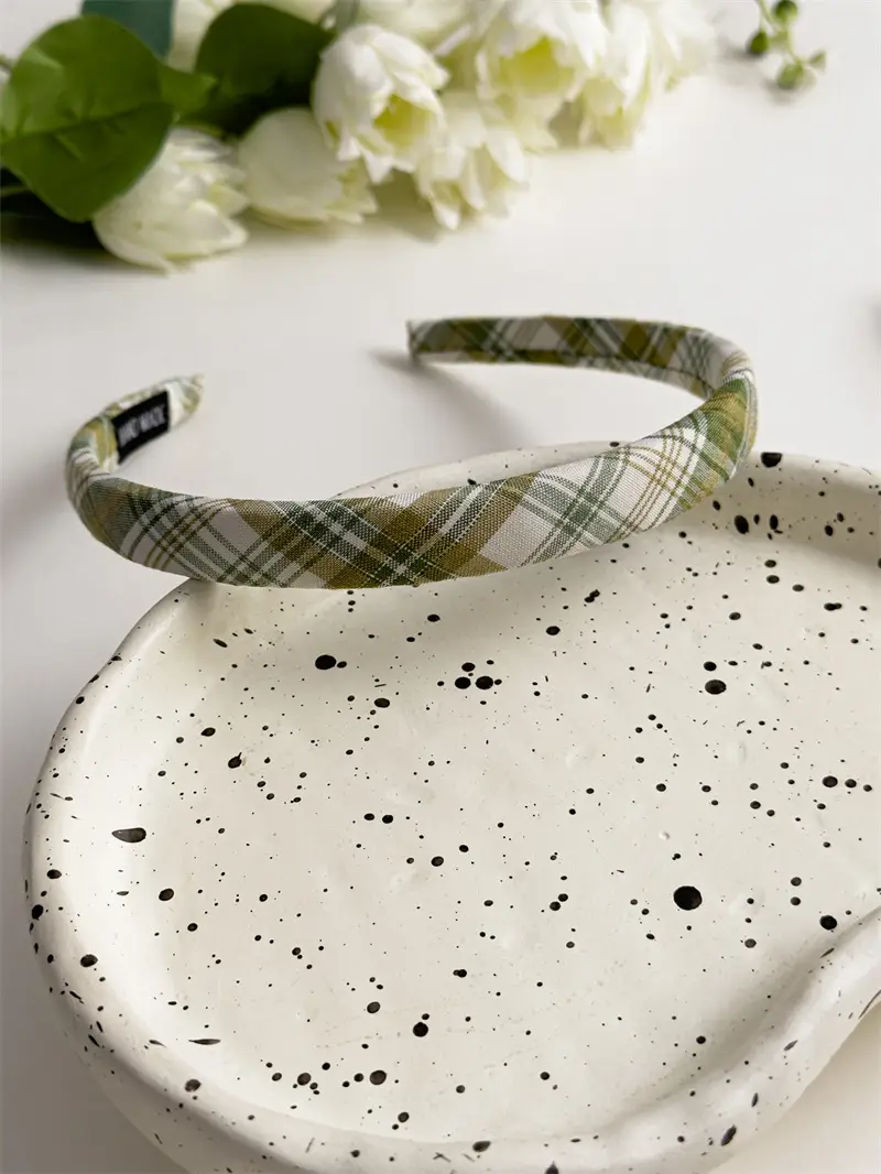 Summer Plaid Hair Hoop Joker Fabric Candy Color Sponge Head Hoop Simple Press Hair Stamp 2023 New - Image 4