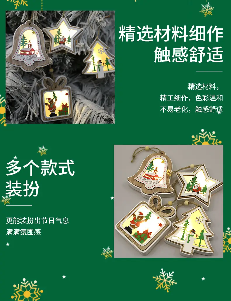 Luminous Wooden Christmas Tree Pendant Decor — feature 10