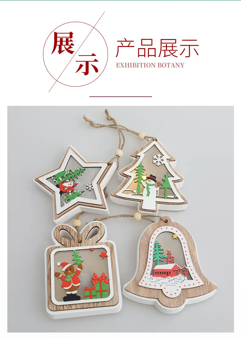 Luminous Wooden Christmas Tree Pendant Decor — feature 11
