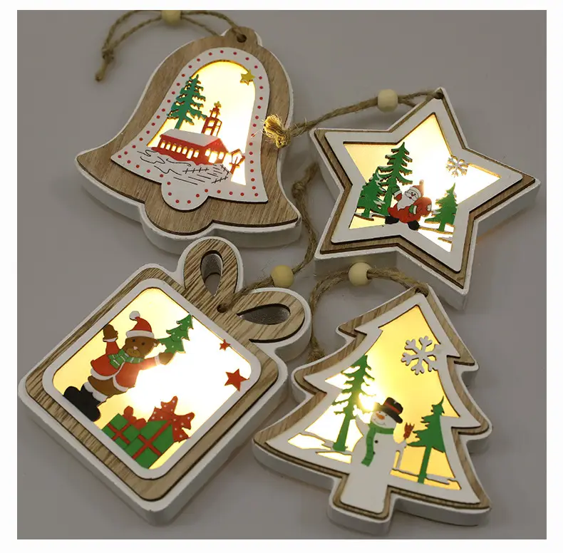 Luminous Wooden Christmas Tree Pendant Decor — feature 13