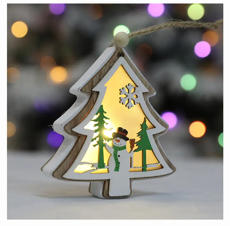 Luminous Wooden Christmas Tree Pendant Decor — feature 14