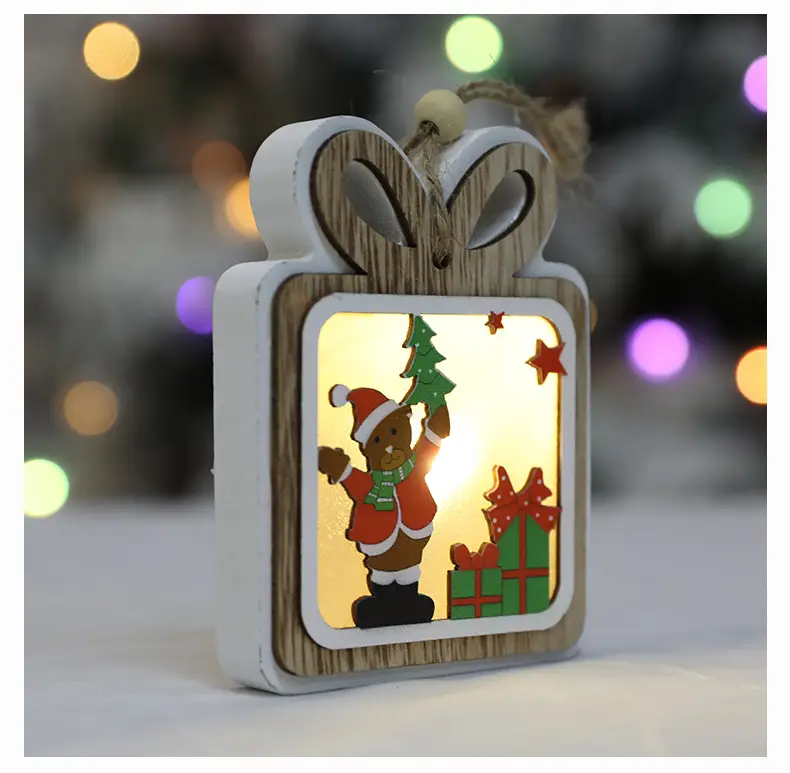 Luminous Wooden Christmas Tree Pendant Decor — feature 16