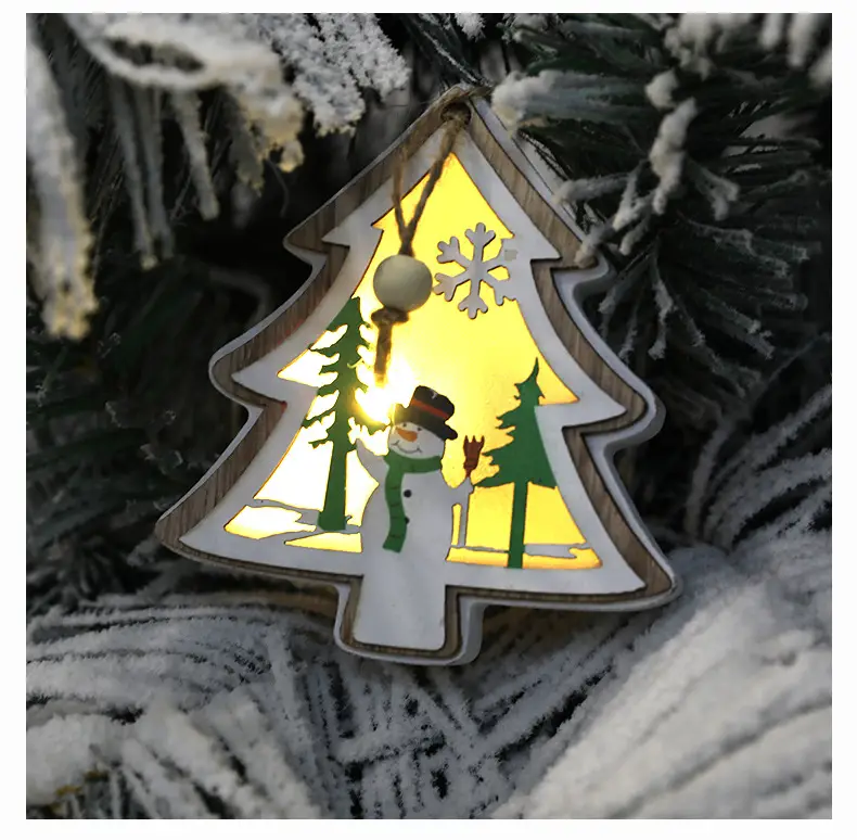 Luminous Wooden Christmas Tree Pendant Decor — feature 19