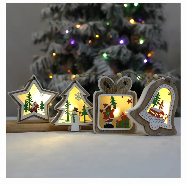 Luminous Wooden Christmas Tree Pendant Decor — feature 20