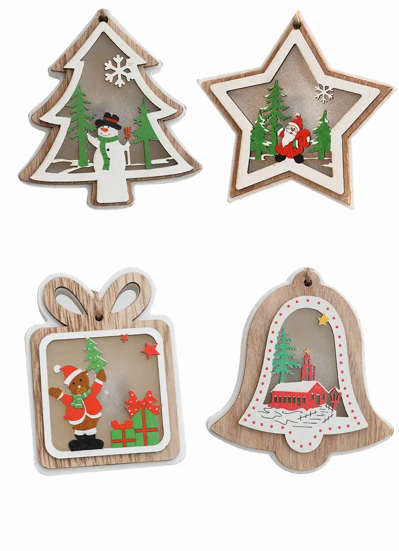 Luminous Wooden Christmas Tree Pendant Decor — feature 21