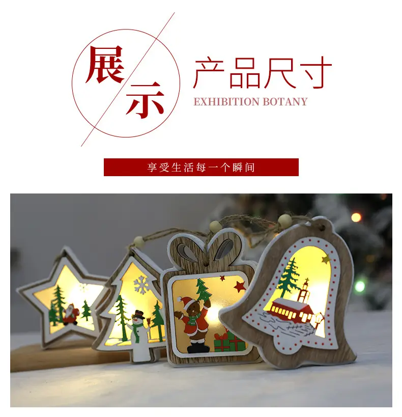 Luminous Wooden Christmas Tree Pendant Decor — feature 3