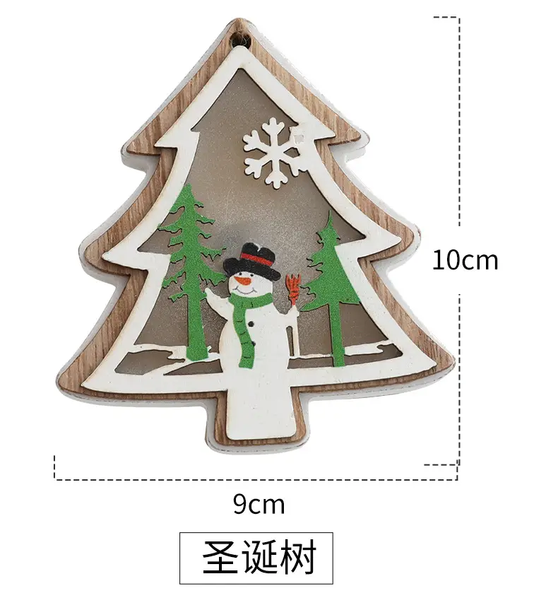 Luminous Wooden Christmas Tree Pendant Decor — feature 4