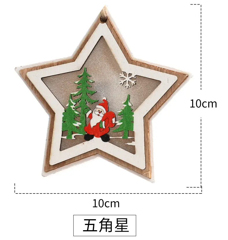 Luminous Wooden Christmas Tree Pendant Decor — feature 7
