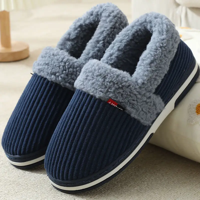 Warm Bag Heel Cotton Slippers Men's Winter Bag Heel Thick Sole Home Indoor Heel Cotton Shoes Women's - Image 7