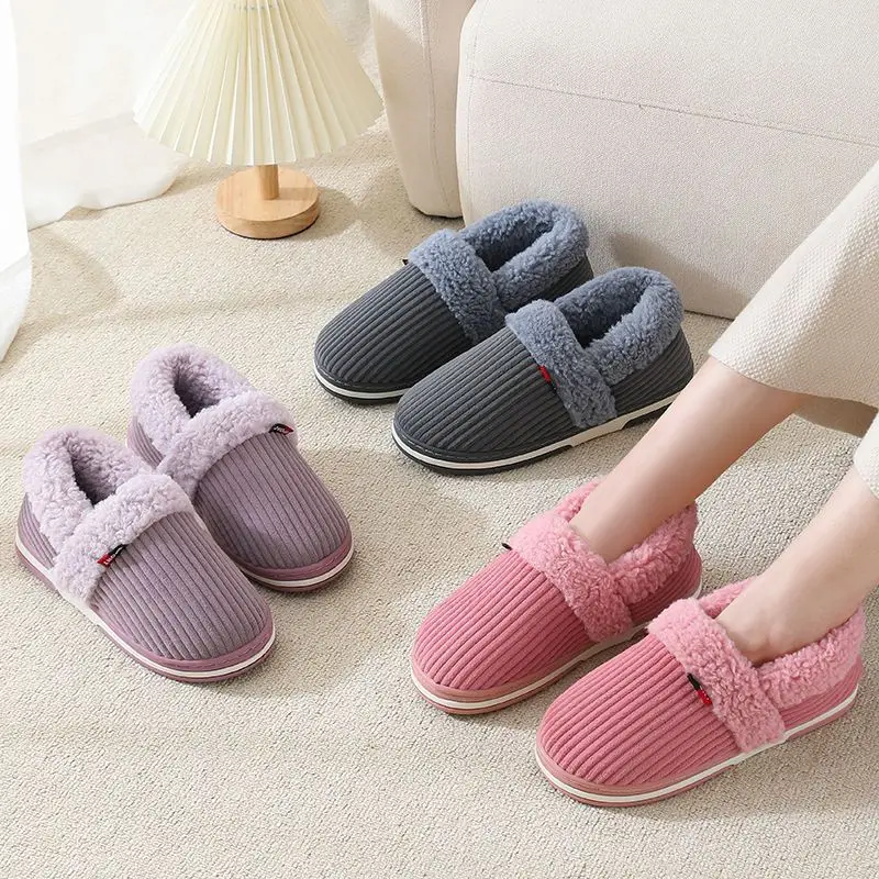 Warm Bag Heel Cotton Slippers Men's Winter Bag Heel Thick Sole Home Indoor Heel Cotton Shoes Women's - Image 8