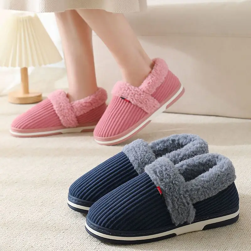 Warm Bag Heel Cotton Slippers Men's Winter Bag Heel Thick Sole Home Indoor Heel Cotton Shoes Women's - Image 9