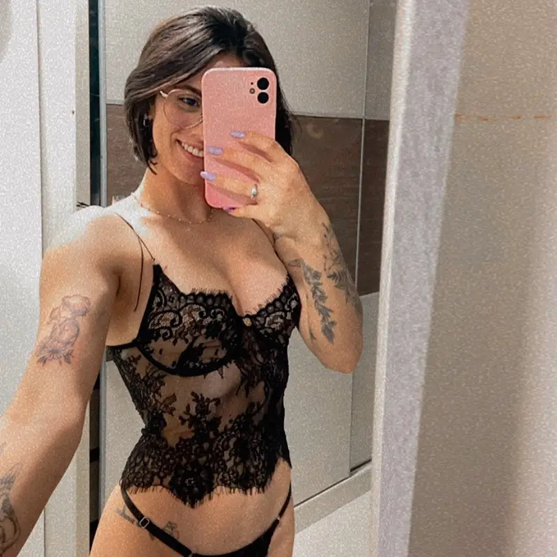 Black Lace Low Cut V-Neck Vest for Women