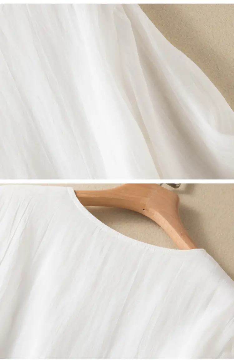 White V-Neck Button Dress for Women — feature 12