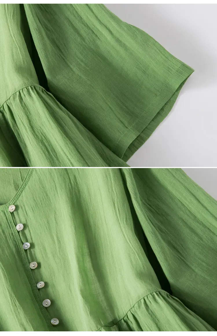 White V-Neck Button Dress for Women — feature 18