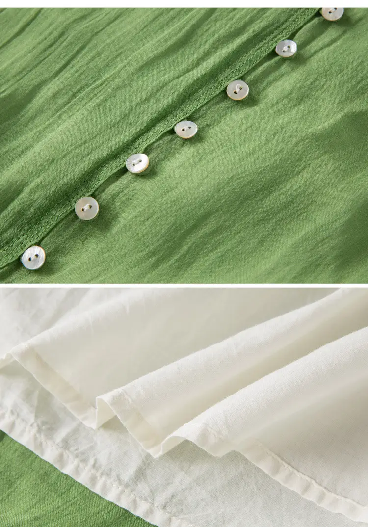 White V-Neck Button Dress for Women — feature 22