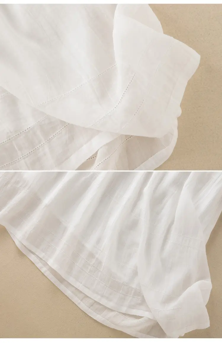 White V-Neck Button Dress for Women — feature 9