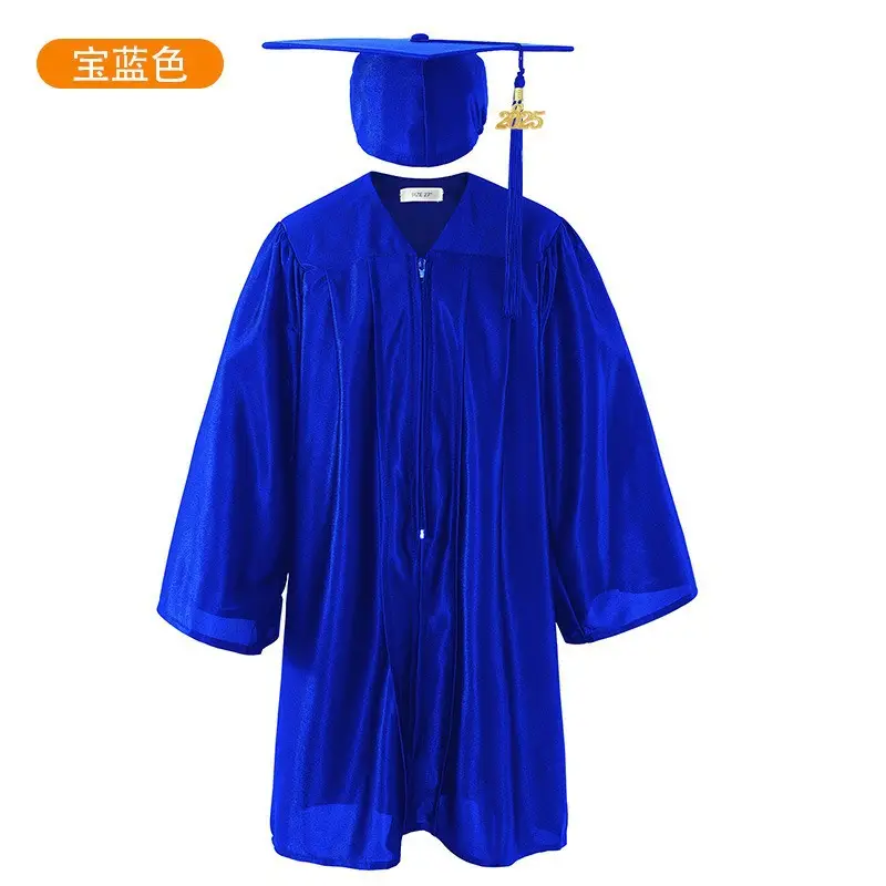 Blue Velvet Graduation Suit for Kids Bachelor's Wear - Image 10