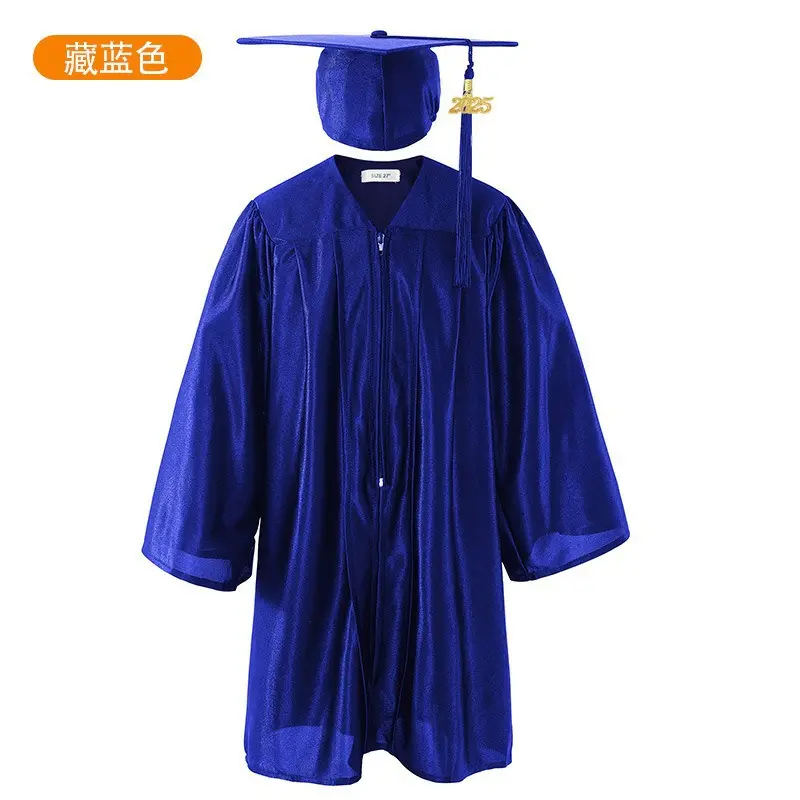 Blue Velvet Graduation Suit for Kids Bachelor's Wear - Image 11