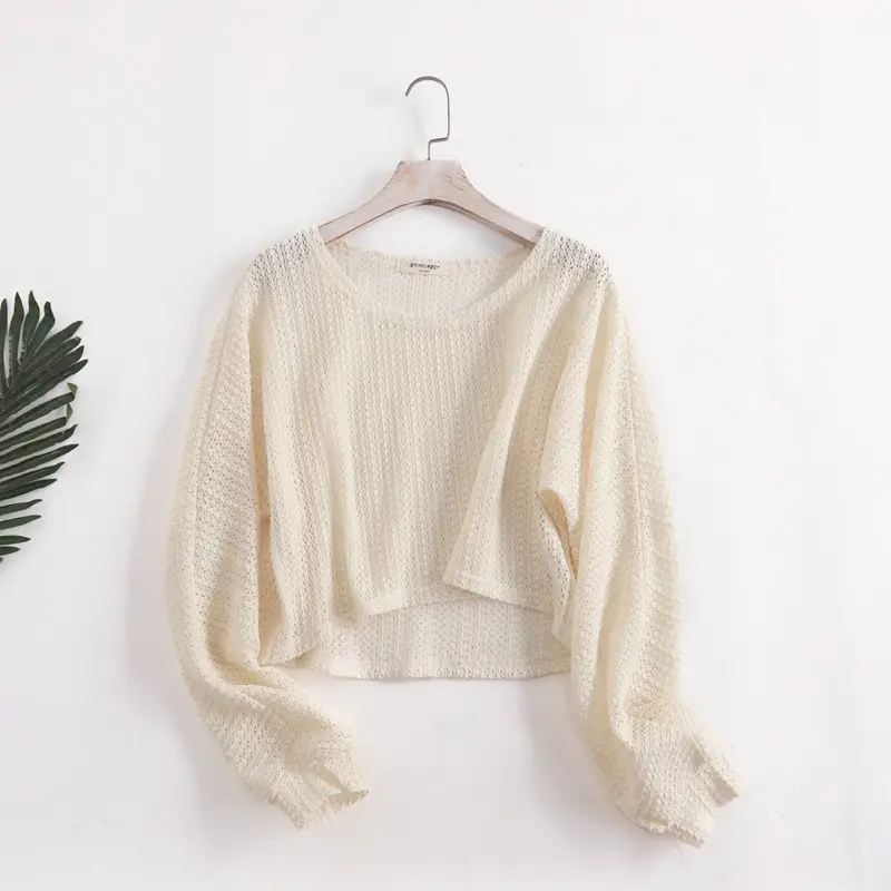 Women New Crochet Hollow Sweater Sunscreen Top