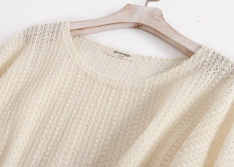 Women New Crochet Hollow Sweater Sunscreen Top — feature 10
