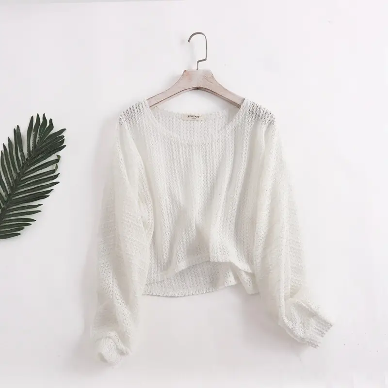 Women New Crochet Hollow Sweater Sunscreen Top — feature 3