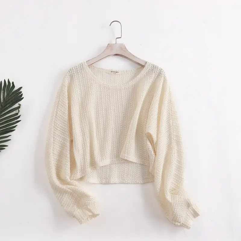 Women New Crochet Hollow Sweater Sunscreen Top — feature 4